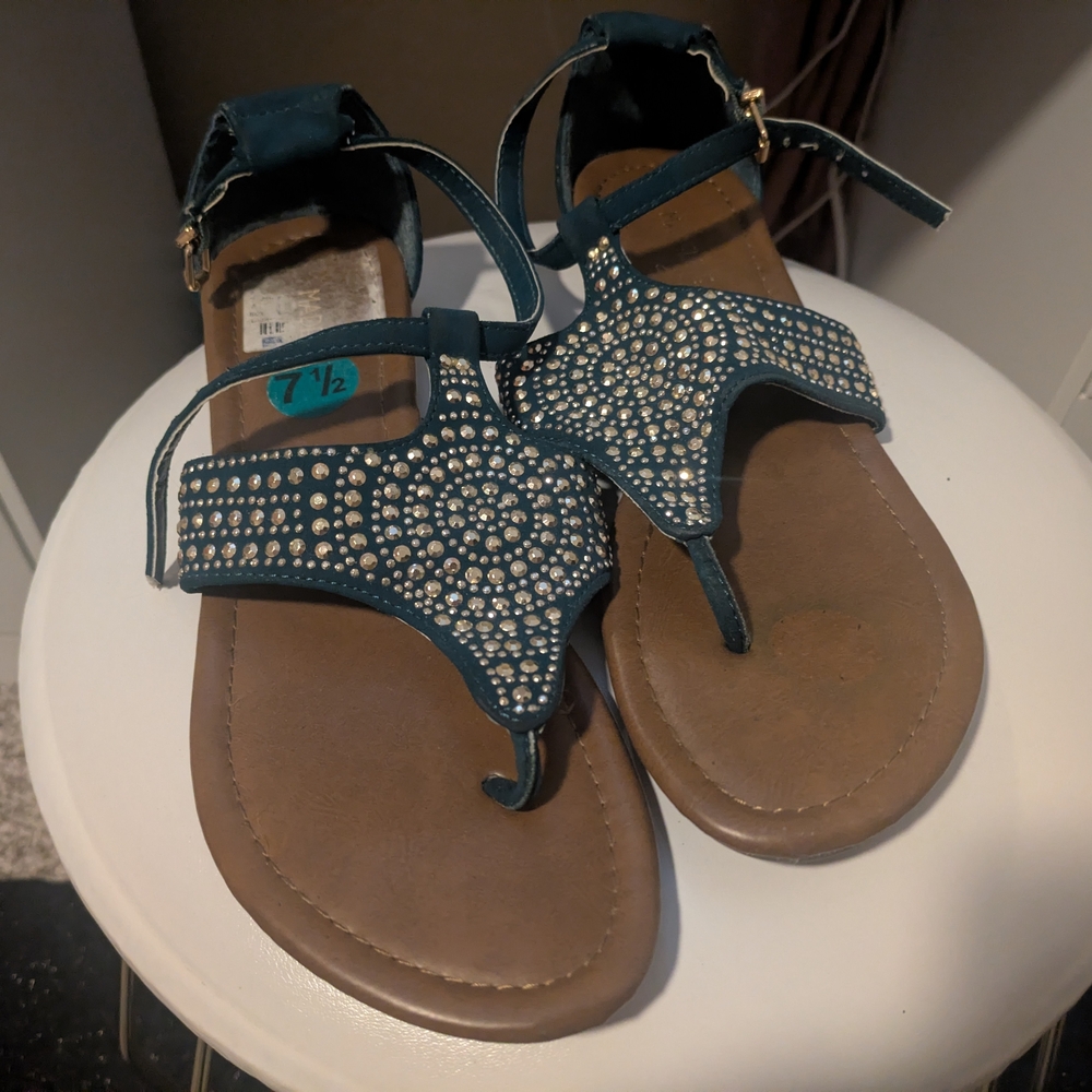 ✨ Teal Velvet Rhinestone Gladiator Sandals | Boho Glam Festival Vibes ✨
